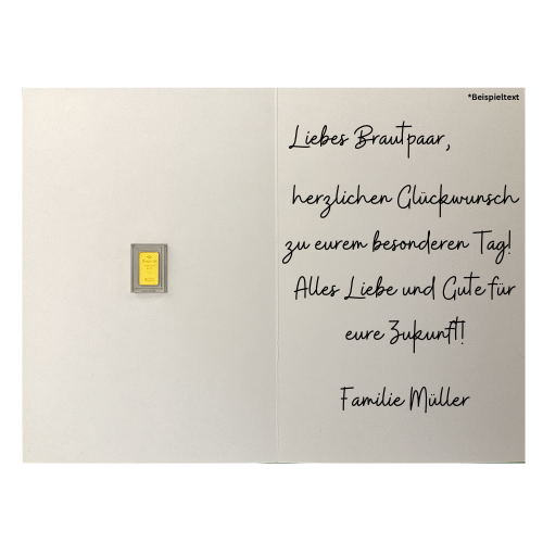 Goldkarte Hochzeit "hand in hand" - (1g - 5g)