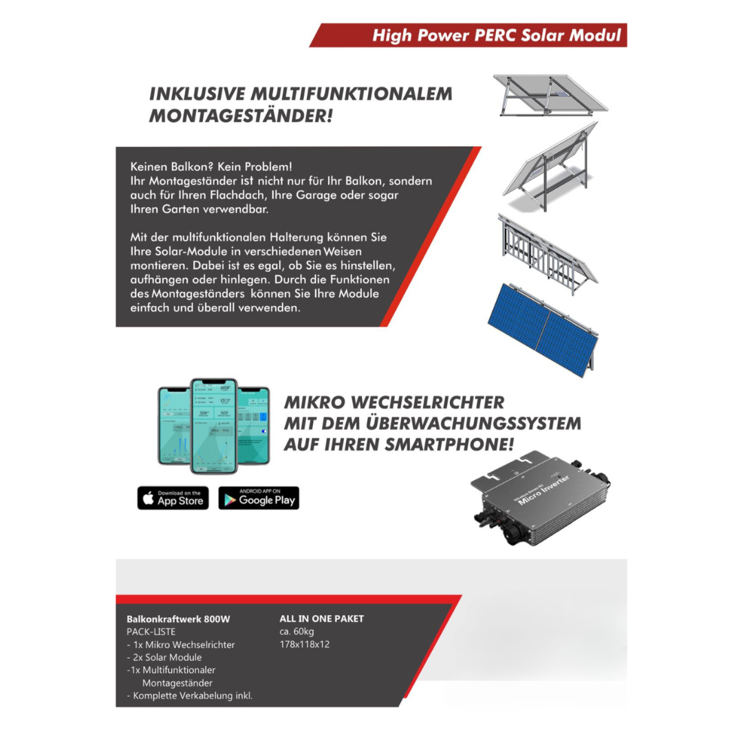 800 Watt Balkonkraftwerk