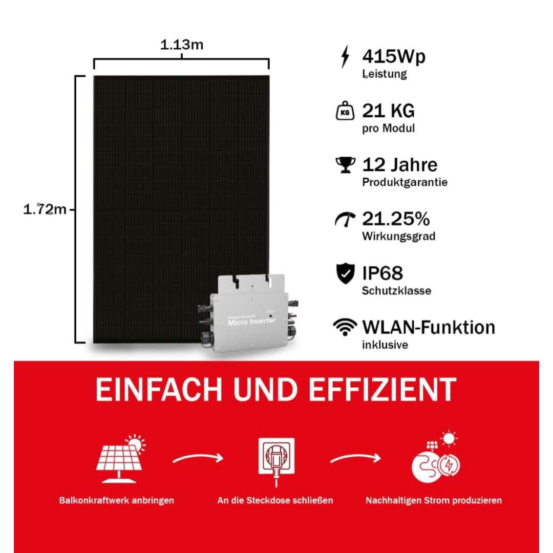 800 Watt Balkonkraftwerk