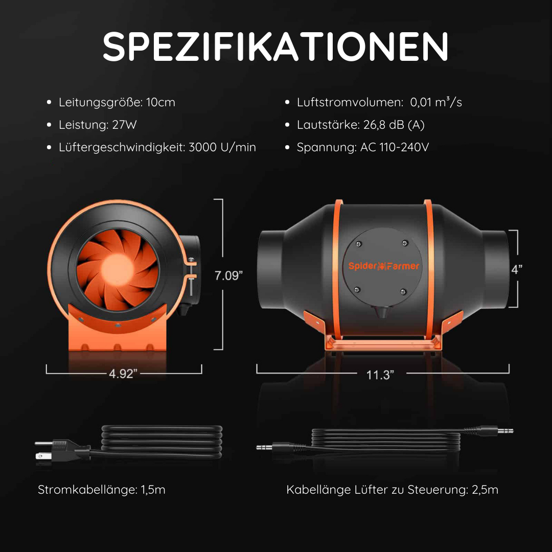 Spider Farmer SF1000 Growkomplettset - 60cm x 60cm x 140cm