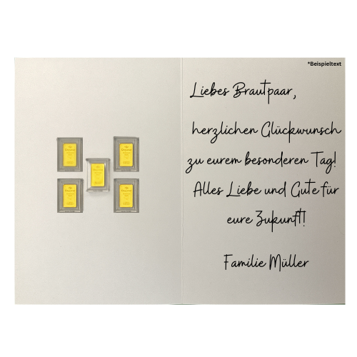 Goldkarte Hochzeit "hand in hand" - (1g - 5g)