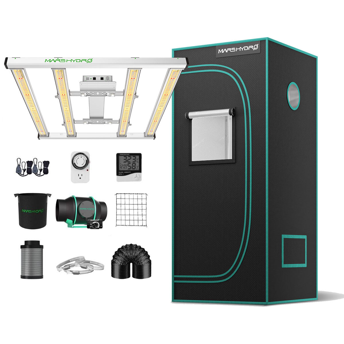 Marshydro FC-E 3000 Growkomplettset - 100cm x 100cm x 180cm