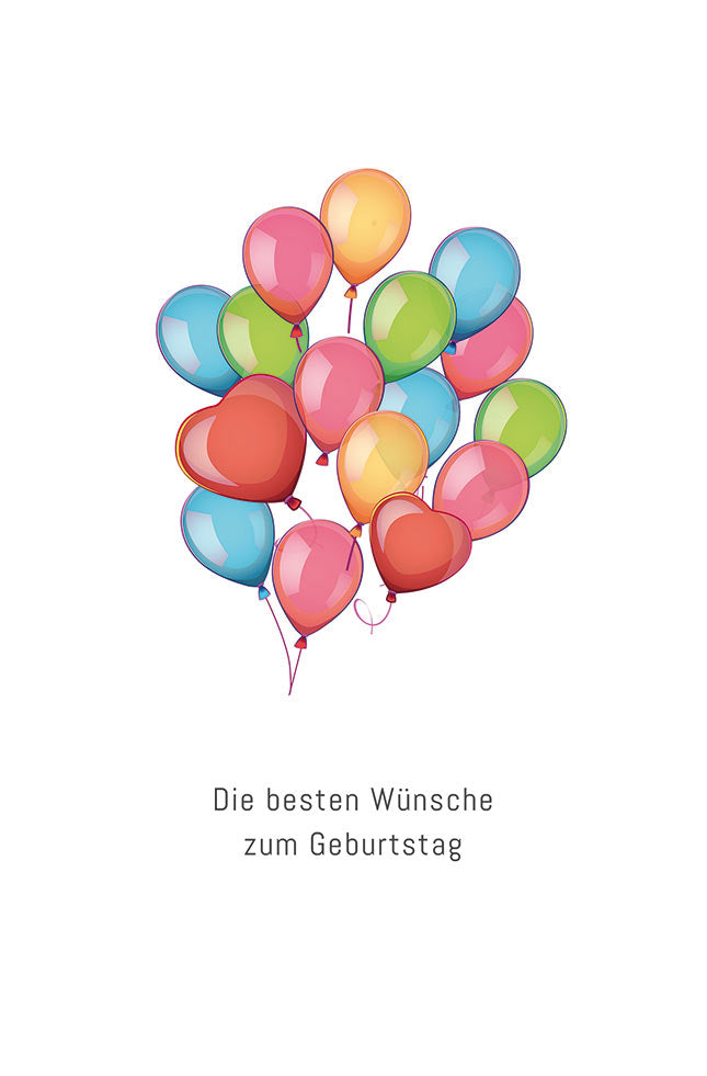 Goldkarte Geburtstag "colorful balloons" - (1g - 5g)