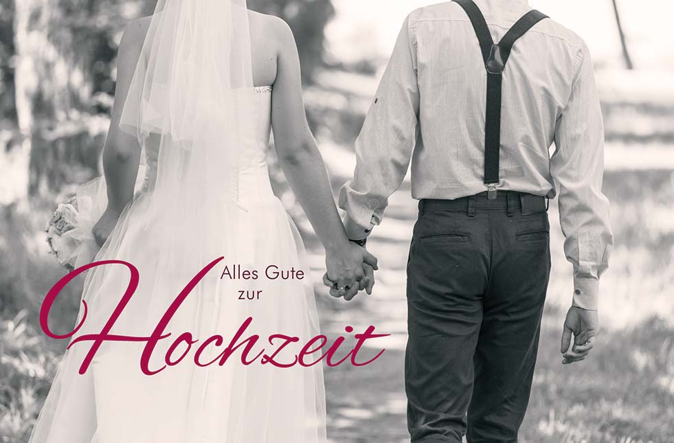 Goldkarte Hochzeit "hand in hand" - (1g - 5g)