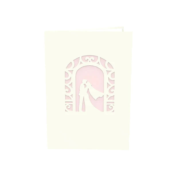 Goldkarte Hochzeit "Pop-Up wedding white " - (1g - 5g)